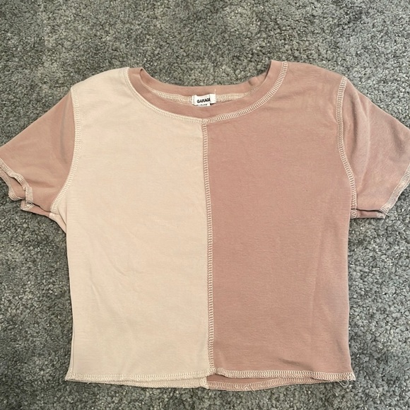 Garage colour-block cropped tee - Picture 1 of 3